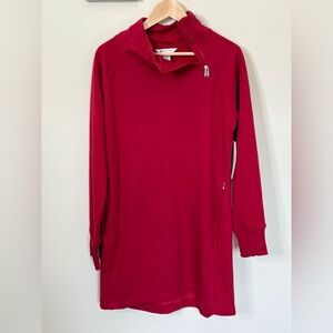 Athleta Cozy Karma Dress Sweatshirt Brick Red New with Flaw Size M P